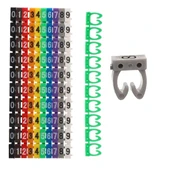 Ayt Sunup 0-9 Dijital Kodlu Renkli Kablo İşaretleyici 2.5 mm Kablo Numaratörü 100 Adet Klipsli - 1