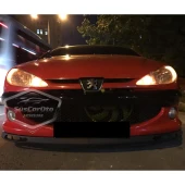 Peugeot 206 206+ 1998-2012 Uyumlu Üniversal Laguna Lip Esnek Ön Lip 2 Parça Tampon Altı Dil Karlık Ön Ek - 4