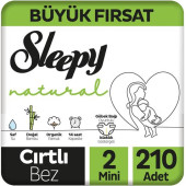 Sleepy Natural 2 Numara Mini 210'lu Bebek Bezi - 1