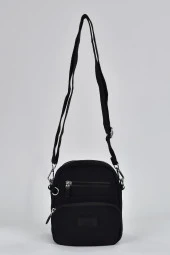 Elatae Su Geçirmez Krinkıl Kumaş Kadın Çok Gözlü Çapraz Çanta Siyah 17289 thumbnail 1