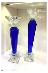 Saks Mavisi Kristal Şamdan 2 Li - 1