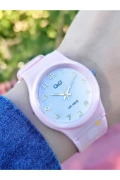 Q&Q Silikon Kordonlu 10 Atm Su Geçirmez Unisex Çocuk Kol Saati NSV06A-014VY - 1