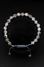 Ay Taşı Doğal Taş Makrome Örme Bileklik Fasetli Kesim thumbnail 1