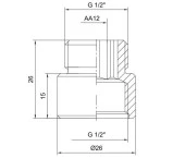 5 Adet ECA 1/2 1 cm Uzatma Krom (Musluk Uzatma 102134013 Pirinç E.C.A thumbnail 2