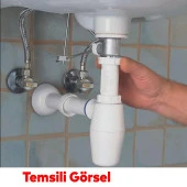 Sifon Körüklü Sökülebilir Taslı Temizlenebilir Mutfak Banyo Mutfak Lavabo Taşı Gider Borusu Plastik 38 cm - 5