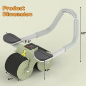Relife Ab-04 Ab Roller Dirsek Destekli Karın Çalıştırıcı, Otomatik Geri Tepme Özellikli, Diz Matlı Karın Kası Çalıştırıcı, Erkekler ve Kadınlar Için, Karın Kası Antrenmanı, Çift Tekerlekli - 3