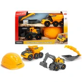 Dickie Toys Volvo İnşaat Oyun Seti Ekskavatör Damperli Kamyon Baret Kürek Tırmık GKO - 1