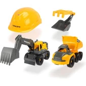 Dickie Toys Volvo İnşaat Oyun Seti Ekskavatör Damperli Kamyon Baret Kürek Tırmık GKO - 2