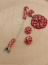 Bakır El İşi Kazaz Püskül & 2 Habbeli Takım (45550) thumbnail 2