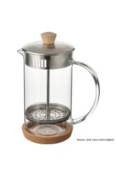 French Press Çay Kahve Demleme Paslanmaz Çelik & Cam & Bambu 1 Litre - 5