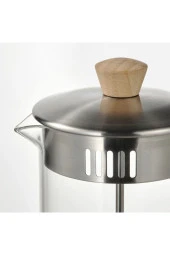 French Press Çay Kahve Demleme Paslanmaz Çelik & Cam & Bambu 1 Litre - 6