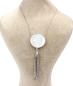 925 Ayar Gümüş Sedef Taşlı Püskül Kolye thumbnail 2