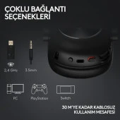 Logitech G PRO X 2 LIGHTSPEED Kablosuz DTS:X Headphone 2.0 - 7.1 Surround Ses Oyun Kulaklığı - Beyaz - 5