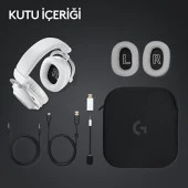Logitech G PRO X 2 LIGHTSPEED Kablosuz DTS:X Headphone 2.0 - 7.1 Surround Ses Oyun Kulaklığı - Beyaz - 9