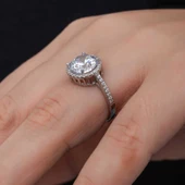 Lucky Life 925 Ayar Gumuss Yuvarlak Montür Tek Taş Lucky Life Lucky Life Kadın Yüzük - 6