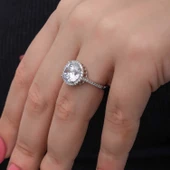 Lucky Life 925 Ayar Gumuss Yuvarlak Montür Tek Taş Lucky Life Lucky Life Kadın Yüzük - 5