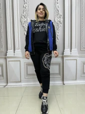 Tatu Yelekli Crystal Taşlı Üçlü Takım - SAKS thumbnail 1