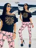 Omuz Açık Güneş Desen Crystal Taşlı Eşofman Takımı - PEMBE - 1