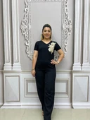Vizon Pullu Tshirt - SİYAH - 1