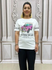 Araba Tshirt - BEYAZ - 5