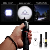 Valkyrie 8000 Lümen COB Lambalı T6 Mıknatıslı El Feneri - 6 Mod - 500 Metre Mesafe thumbnail 7