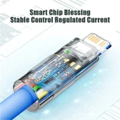 Valkyrie 120W-M 6A Ios Apple Lightning Sıvı Silikon Data Hızlı Şarj Kablosu - Bakır Döşeme - Katlanmaz Kırılmaz Dayanıklı Kablo Mavi - 5