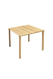 Exent 2 Adet Tabure ve 60 x 60 cm Katlanır Ahşap Kamp Masası seti-Piknik bahçe balkon seti - 3