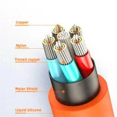 Valkyrie 6A TTA-1 Type-C to Apple Ios Lightning Sıvı Silikon Data Hızlı Şarj Kablosu - Bakır Döşeme  - 1.5 Metre - Katlanmaz Kırılmaz Turuncu - 5