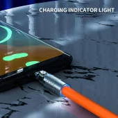 Valkyrie 120W-180 6A Ios Apple Lightning Sıvı Silikon Data Hızlı Şarj Kablosu - 180 Derece Oynar Başlık - Katlanmaz Kırılmaz Dayanıklı Kablo - 5