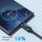 Valkyrie 100W-K 5A Type-c To Type-c  Hızlı Data şarj Kablosu Dijital Ekran 100cm - 9