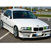 BMW 3 Serisi E36 1990-2000 Uyumlu Üniversal Laguna Lip Esnek Ön Lip 2 Parça Tampon Altı Dil Karlık Ön Ek - 3