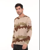 Single Sword Bisiklet Yaka Kamuflaj Desen Pamuklu Erkek T-Shirt - 4