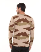 Single Sword Bisiklet Yaka Kamuflaj Desen Pamuklu Erkek T-Shirt - 3