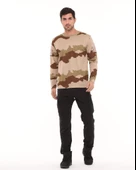 Single Sword Bisiklet Yaka Kamuflaj Desen Pamuklu Erkek T-Shirt - 8