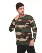 Single Sword Bisiklet Yaka Kamuflaj Desen Pamuklu Erkek T-Shirt - 9