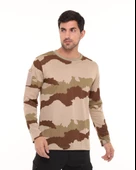 Single Sword Bisiklet Yaka Kamuflaj Desen Pamuklu Erkek T-Shirt - 2