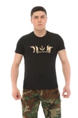 Single Sword Bisiklet Yaka Kısa Kollu Baskılı Kadın&Erkek T-Shirt - 1