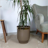 Metal Ayaksız Saksı Vizon H:33cm-ÇAP:28cm - 1