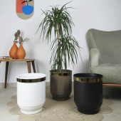Metal Ayaksız Saksı Vizon H:33cm-ÇAP:28cm - 2