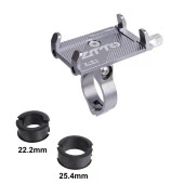 Valkyrie X-81G Metal Motorsiklet Bisiklet Cep Telefonu Tutucu - Alüminyum Alaşım Darbeye Dayanıklı Paslanmaz - 360 Derece Evrensel Gümüş - 5