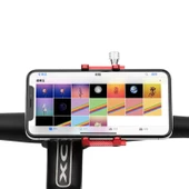 Valkyrie X-81S Metal Motorsiklet Bisiklet Cep Telefonu Tutucu - Alüminyum Alaşım Darbeye Dayanıklı Paslanmaz - 360 Derece Evrensel Kırmızı - 9