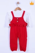 Babyhola Bayramlık Kız Bebek Çocuk Salopet Badi Takım 2338 - 1