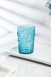 Akrilik Aquamarin 6'lı Kısa Bardak & Su Meşrubat Kahve Yanı Bardağı 400 ml ( Cam Değildir ) - 4