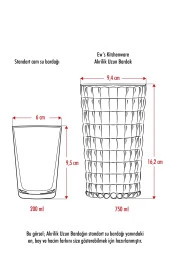 Akrilik Mürdüm Tekli Uzun Bardak & Su Meşrubat Bardağı 750 ml ( Büyük Boy & Cam Değildir ) - 4