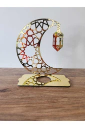 Ramazan Süsü Çift Yön Aynalı Gold/Siyah Işıklı Dekoratif Yansıtmalı Mumluk Fener Selçuklu Desen - 4