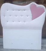 Başlık 90323 DK Tek Kişilik 90'lık Kalplı Model Tay Tüyü beyaz Kumaş El Yapım - 7