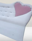 Başlık 90323 DK Tek Kişilik 90'lık Kalplı Model Tay Tüyü beyaz Kumaş El Yapım - 2