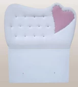 Başlık 90323 DK Tek Kişilik 90'lık Kalplı Model Tay Tüyü beyaz Kumaş El Yapım - 3