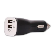 RETRO 5V 4A iPad, Tablet, Telefon USB Araç Sarj Adaptörü - Siyah - Çift USB - 1