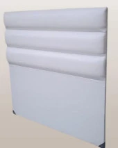 Başlık DK 90324 Tek Kişi 100 Model Suni Deri  beyaz Kumaş Yatay Dilimli El Yapım thumbnail 6